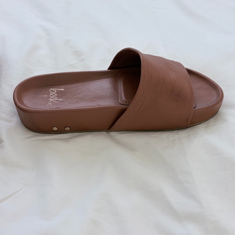 beek Brown leather platform Slide Sandals - Picture 13 of 13